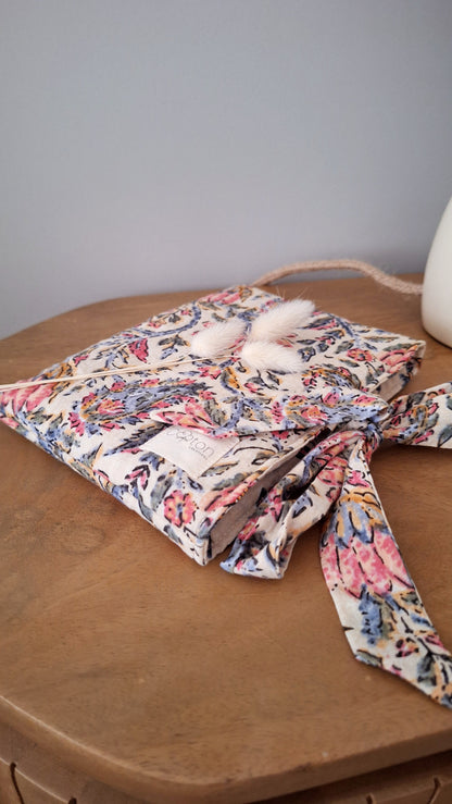 Pochette à Livre artisanale - Protège-livre matelassé, fait main, format poche ou broché au choix