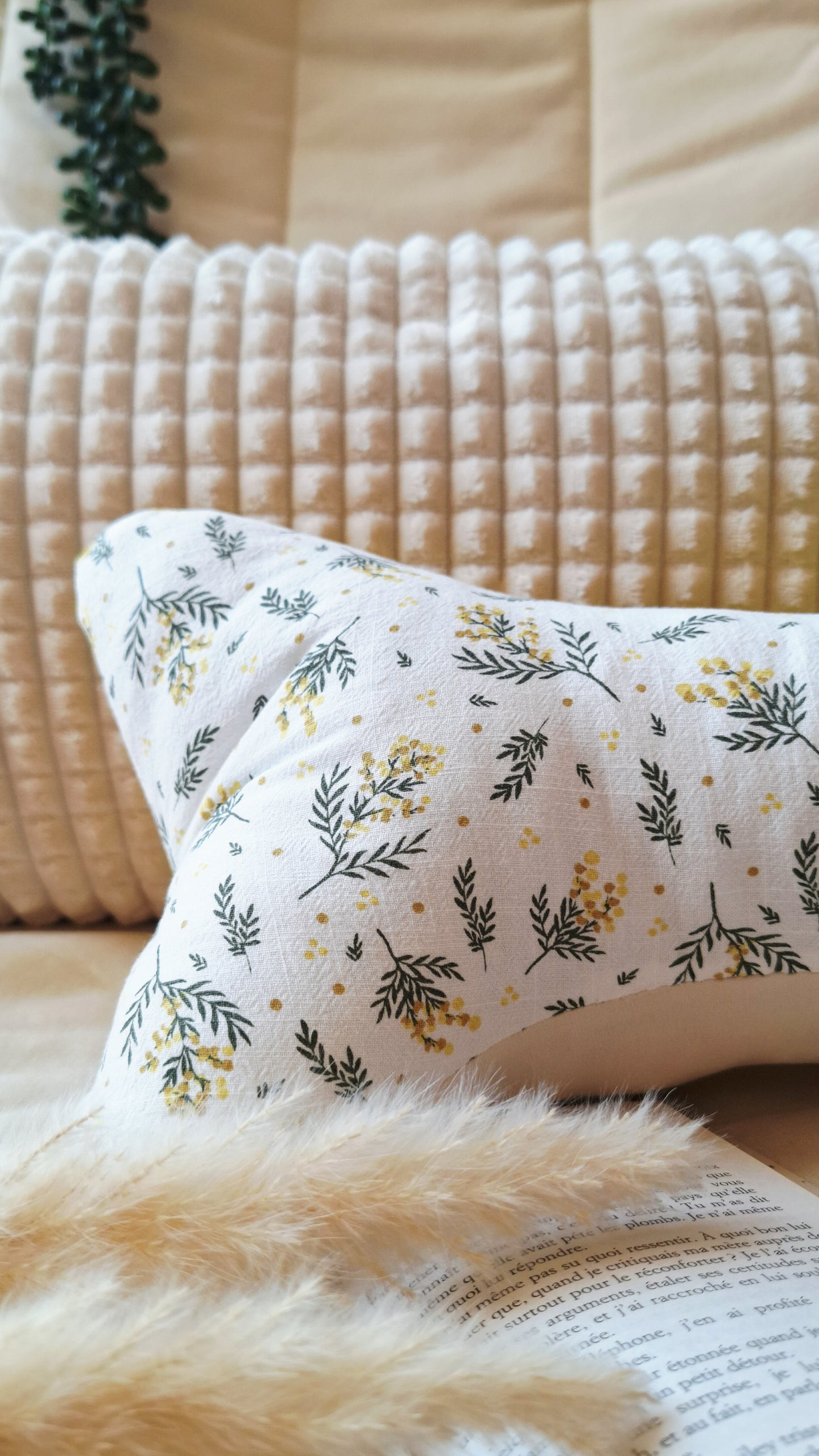Coussin de lecture ergonomique artisanal - Coton biologique, fait main, pour lire sans douleur