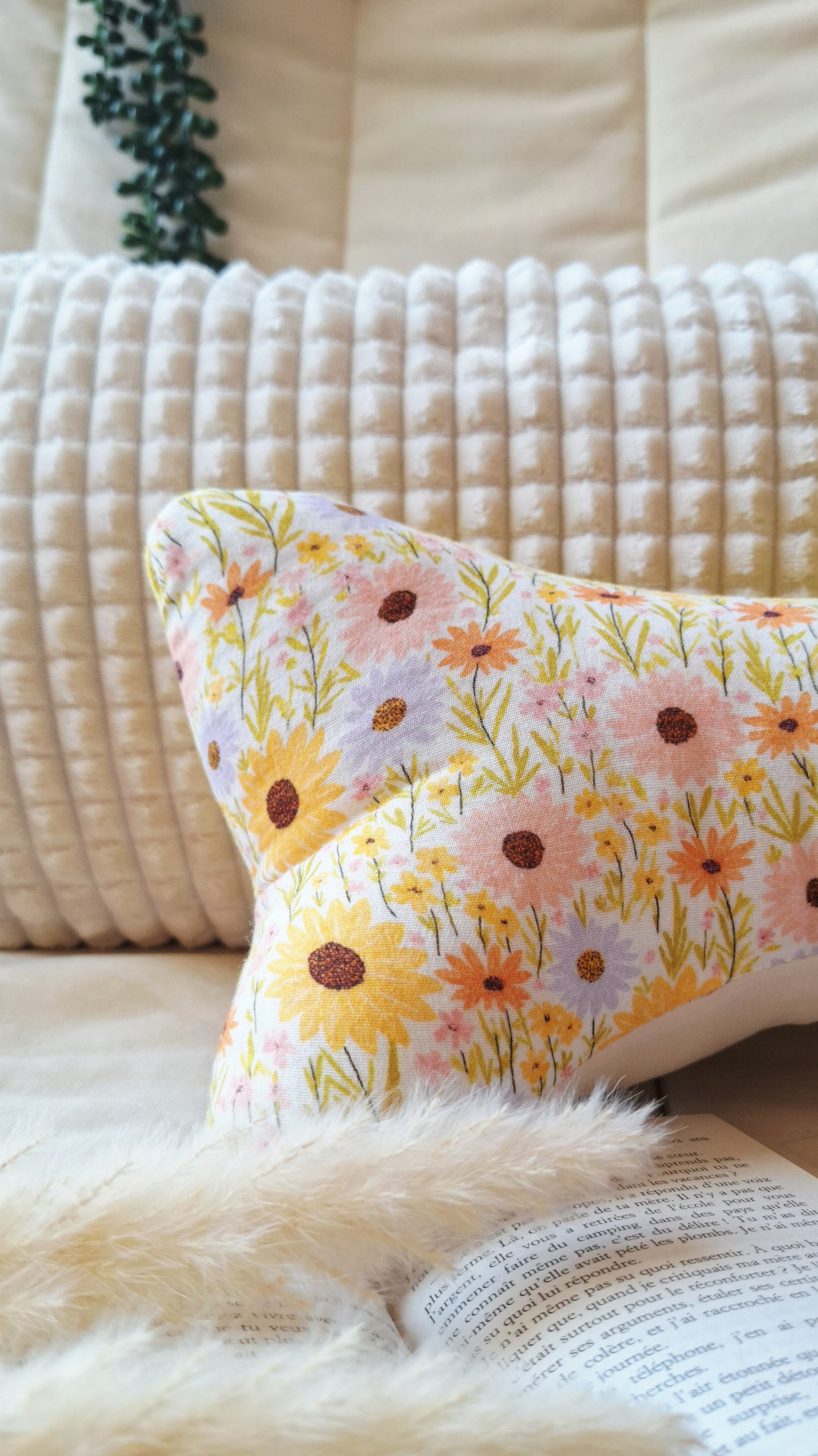 Coussin de lecture ergonomique artisanal - Coton biologique, fait main, pour lire sans douleur