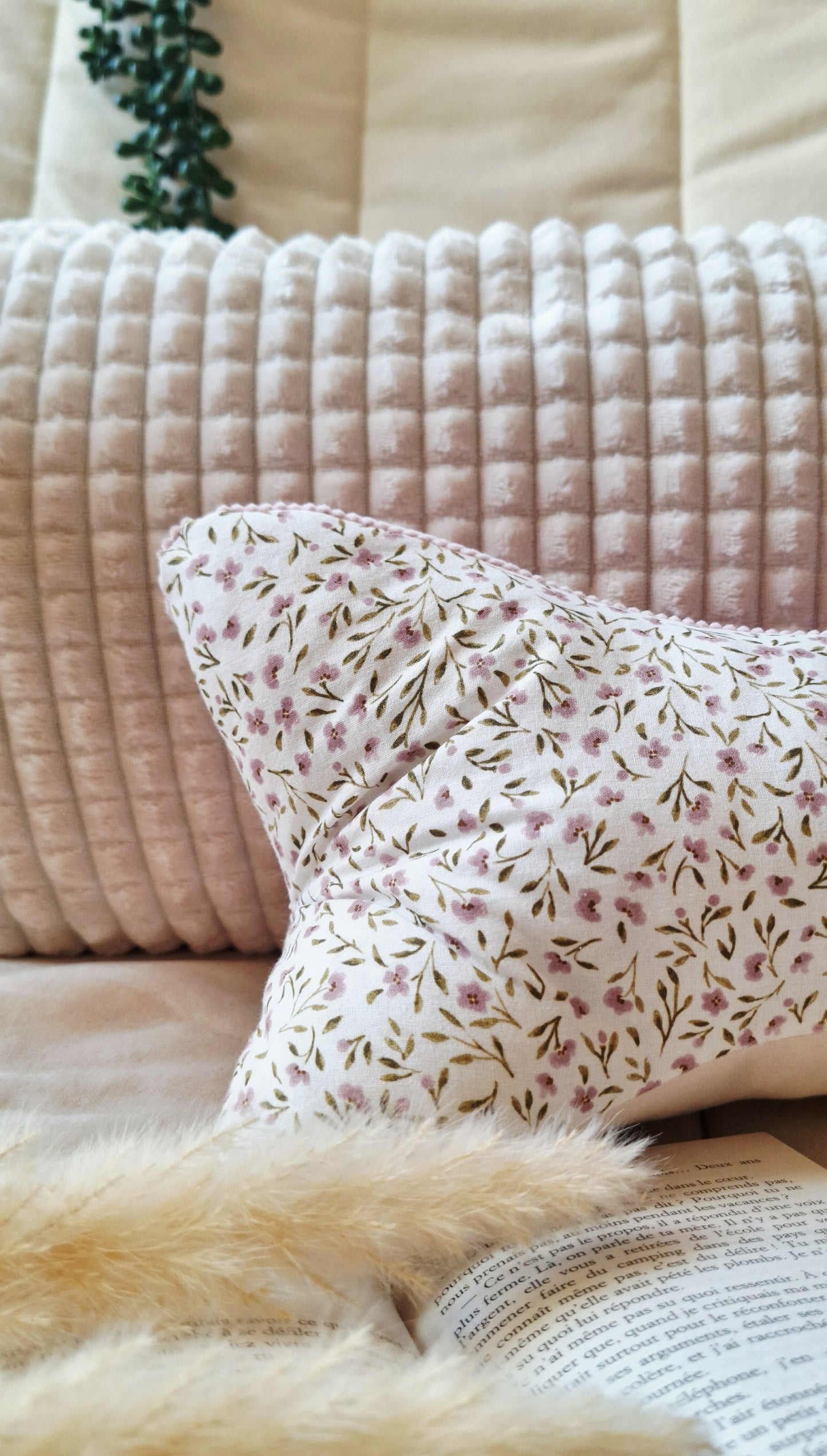Coussin de lecture ergonomique artisanal - Coton biologique, fait main, pour lire sans douleur