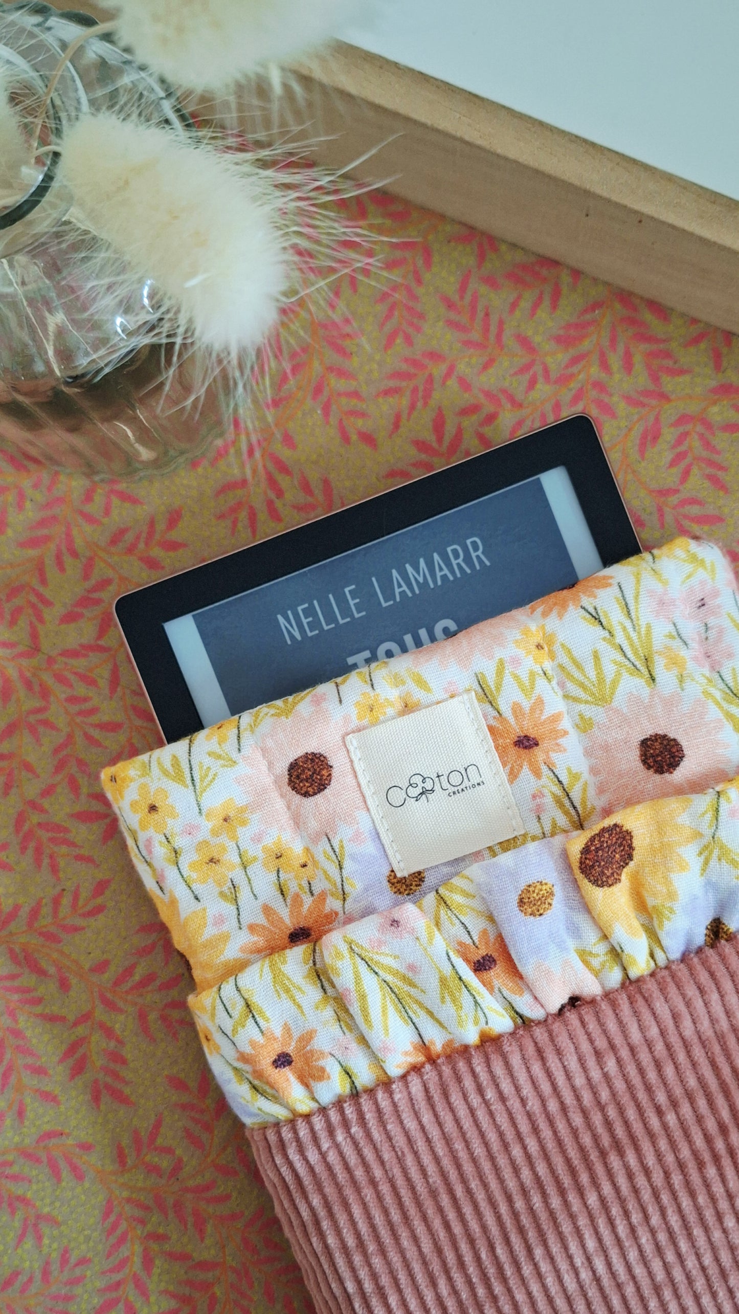Pochette 2 en 1 pour liseuse et/ou livre de poche - Artisanale, personnalisable
