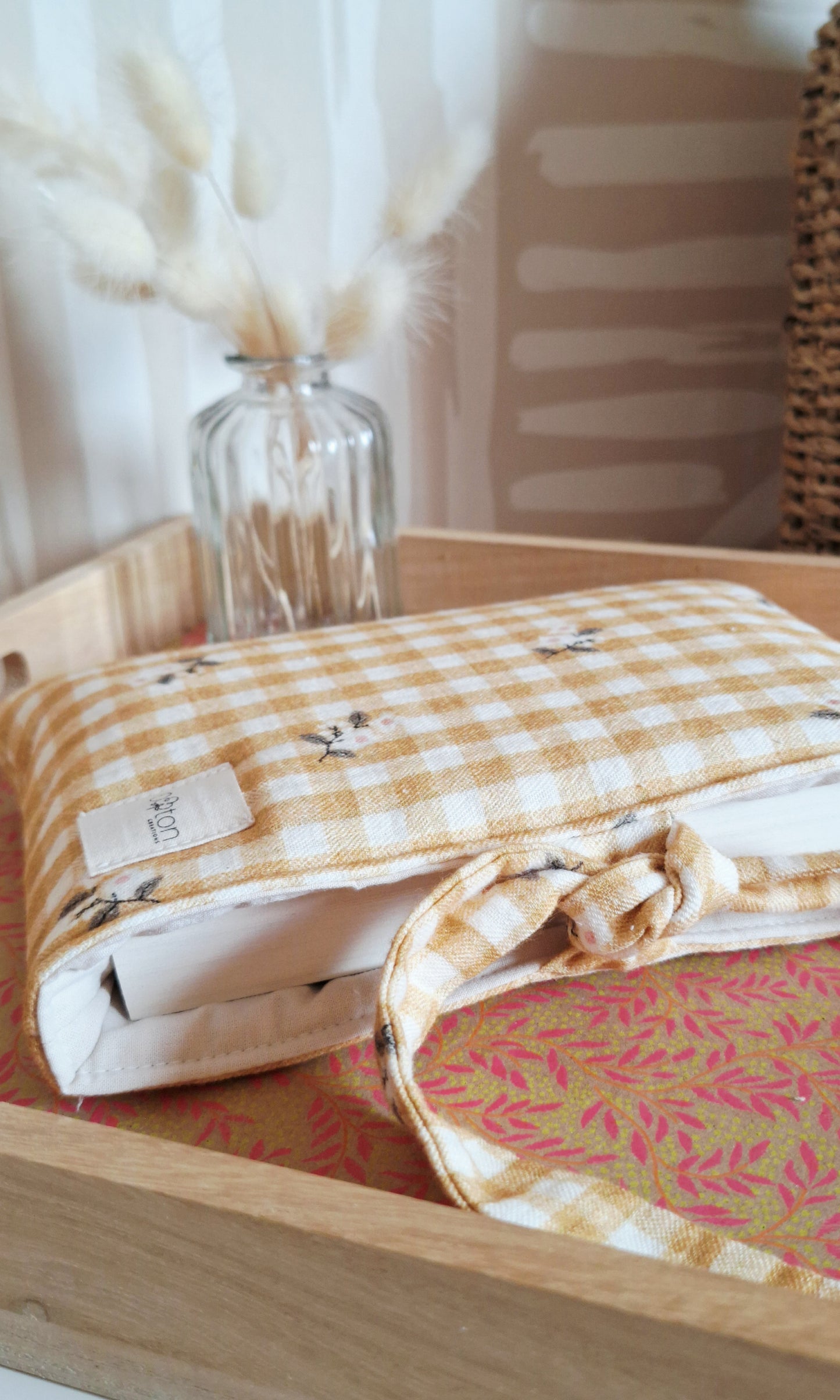 Pochette à Livre artisanale - Protège-livre matelassé, fait main, format poche ou broché au choix