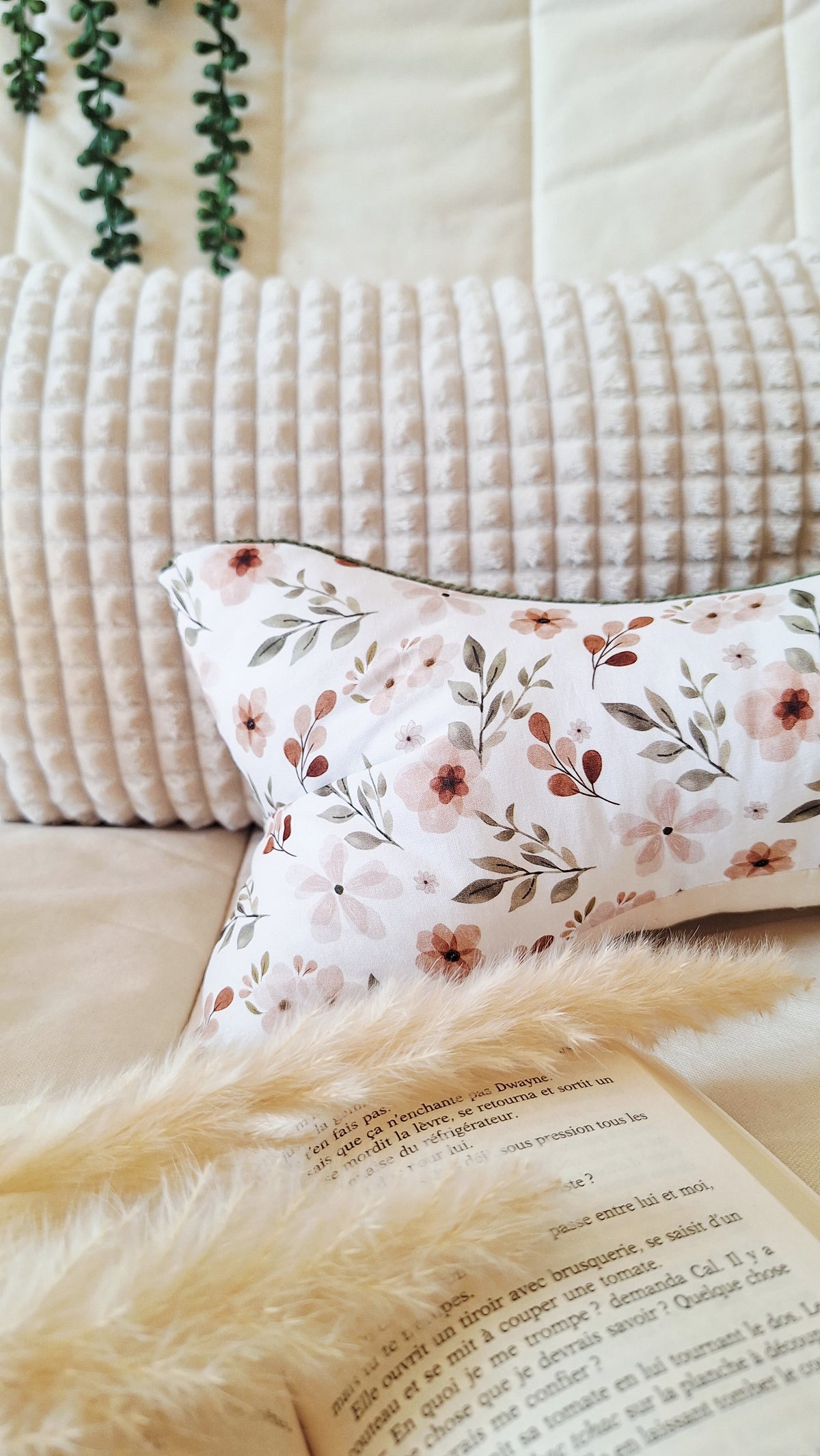 Coussin de lecture ergonomique artisanal - Coton biologique, fait main, pour lire sans douleur