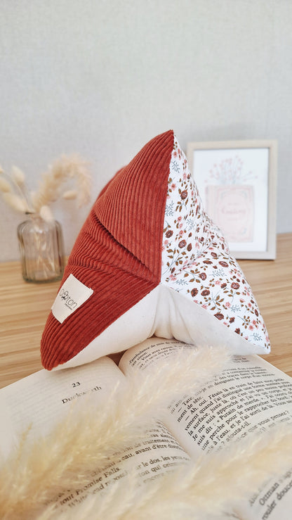 Coussin de lecture ergonomique artisanal - Coton biologique, fait main, pour lire sans douleur
