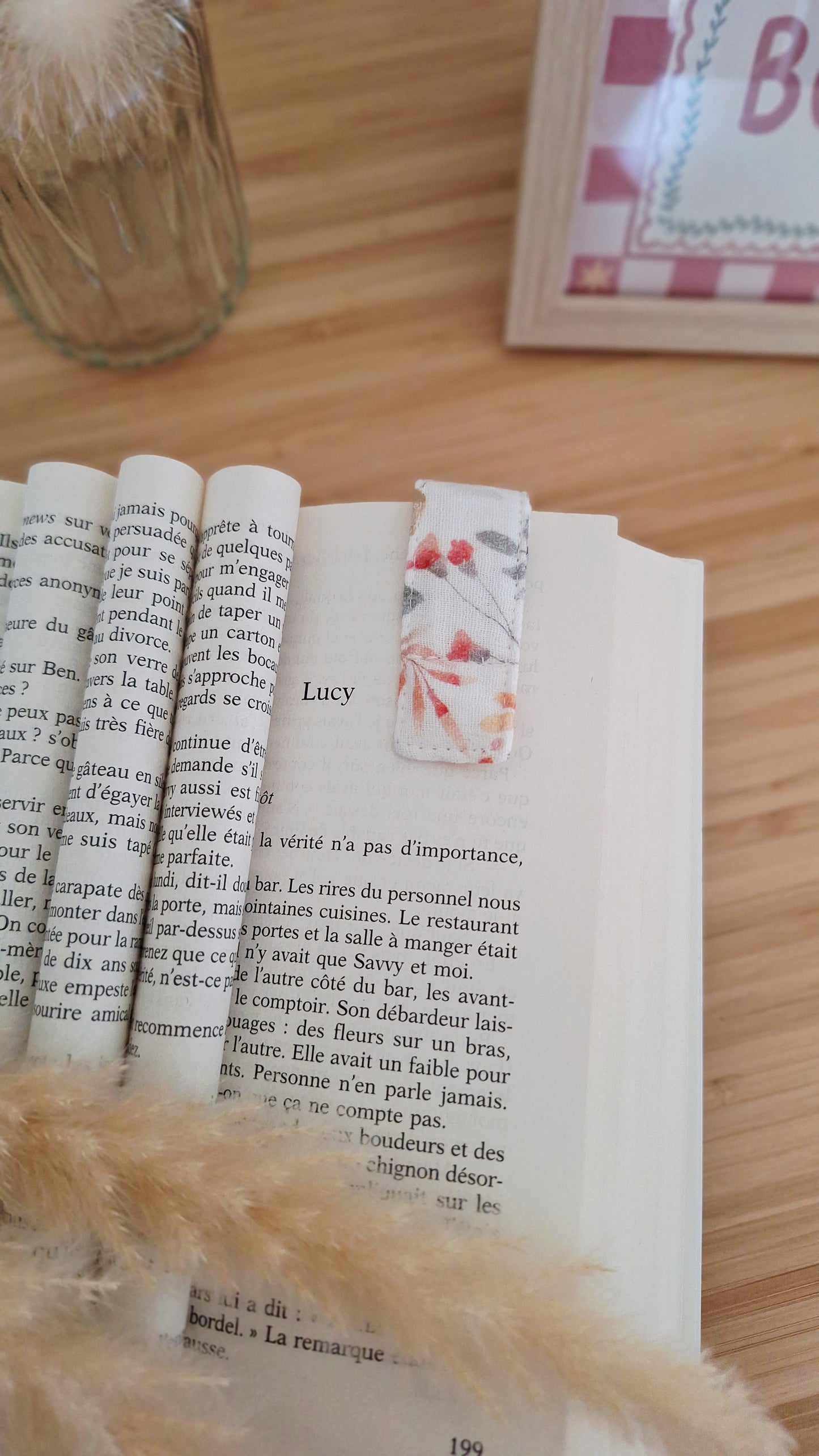 Marque-page aimanté artisanal - Fait main en coton, pour ne plus jamais perdre sa page