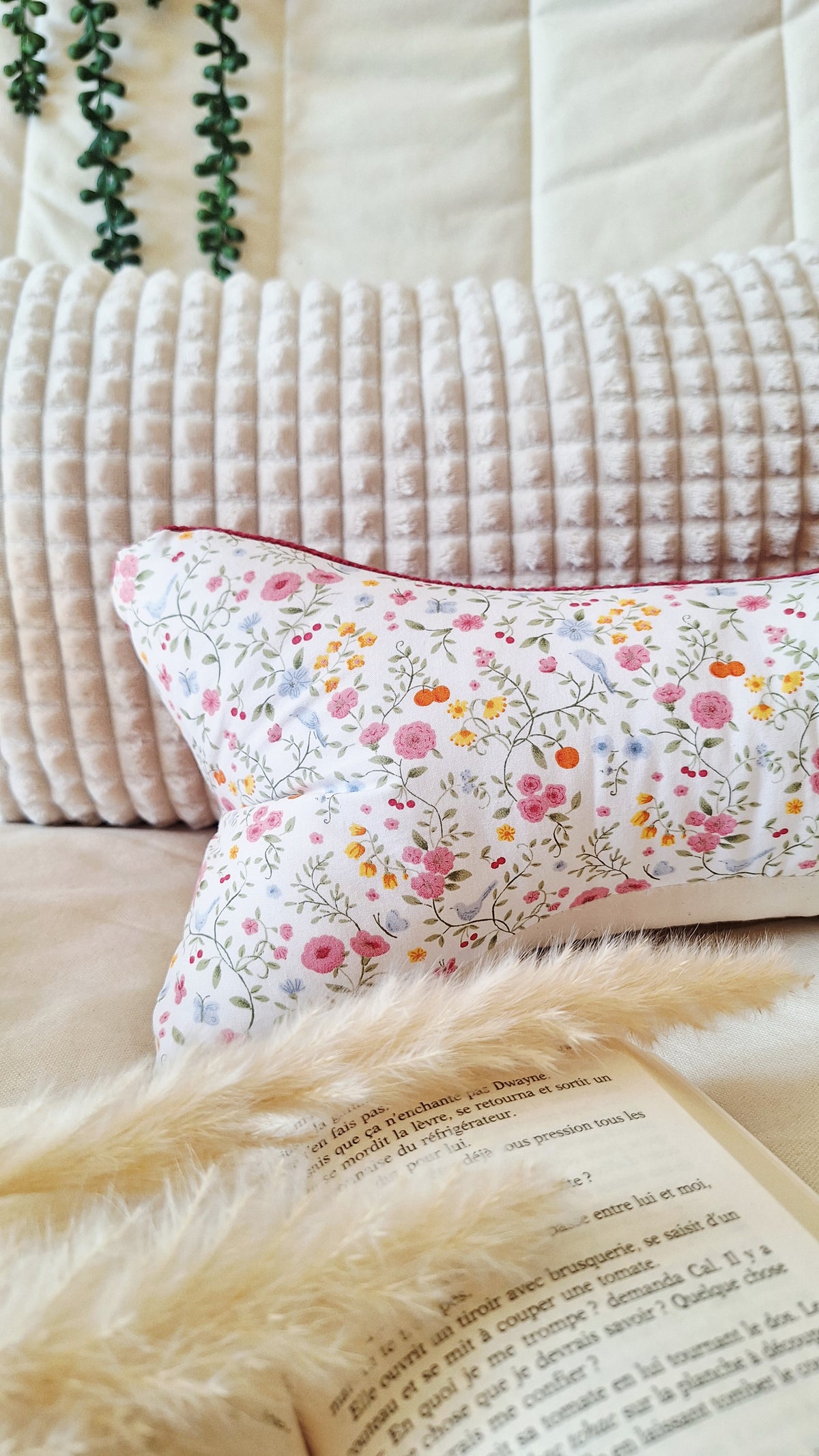 Coussin de lecture ergonomique artisanal - Coton biologique, fait main, pour lire sans douleur