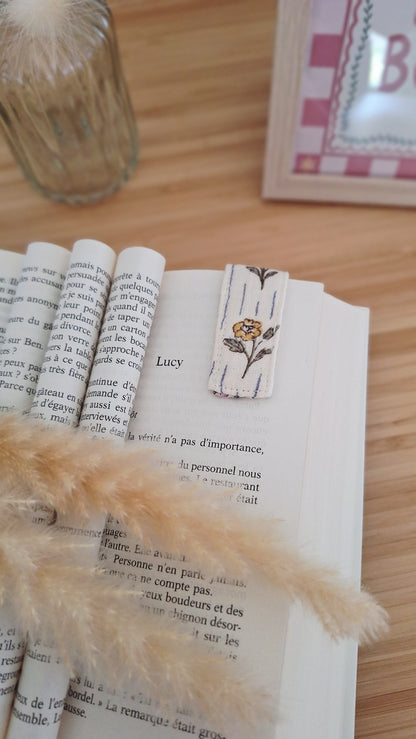 Marque-page aimanté artisanal - Fait main en coton, pour ne plus jamais perdre sa page