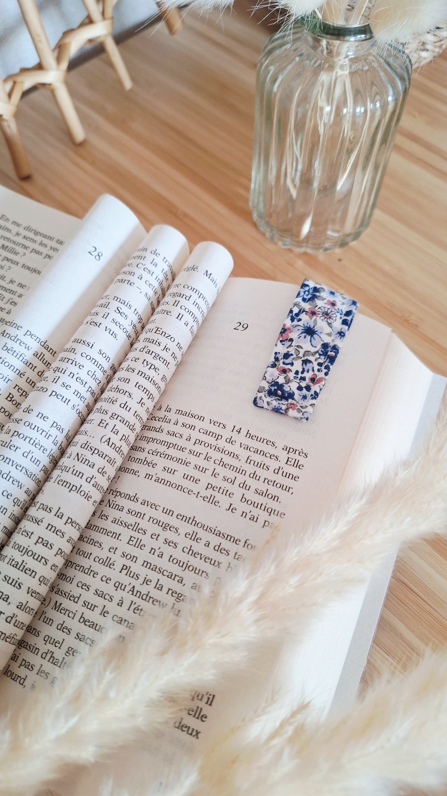 Marque-page aimanté artisanal - Fait main en coton, pour ne plus jamais perdre sa page