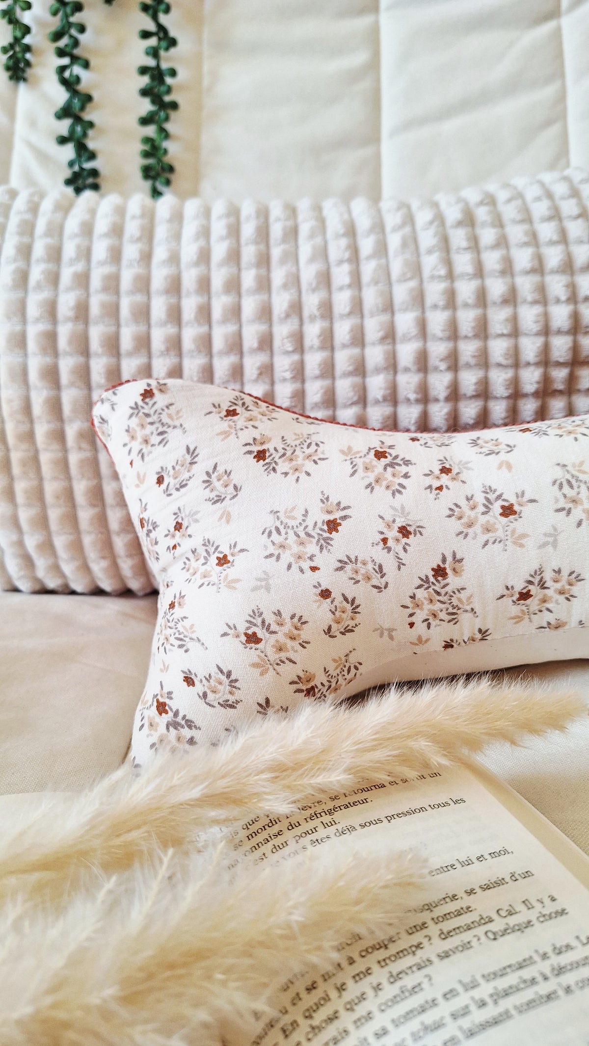 Coussin de lecture ergonomique artisanal - Coton biologique, fait main, pour lire sans douleur