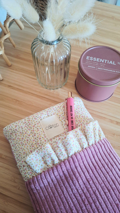 Pochette 2 en 1 pour liseuse et/ou livre de poche - Artisanale, personnalisable