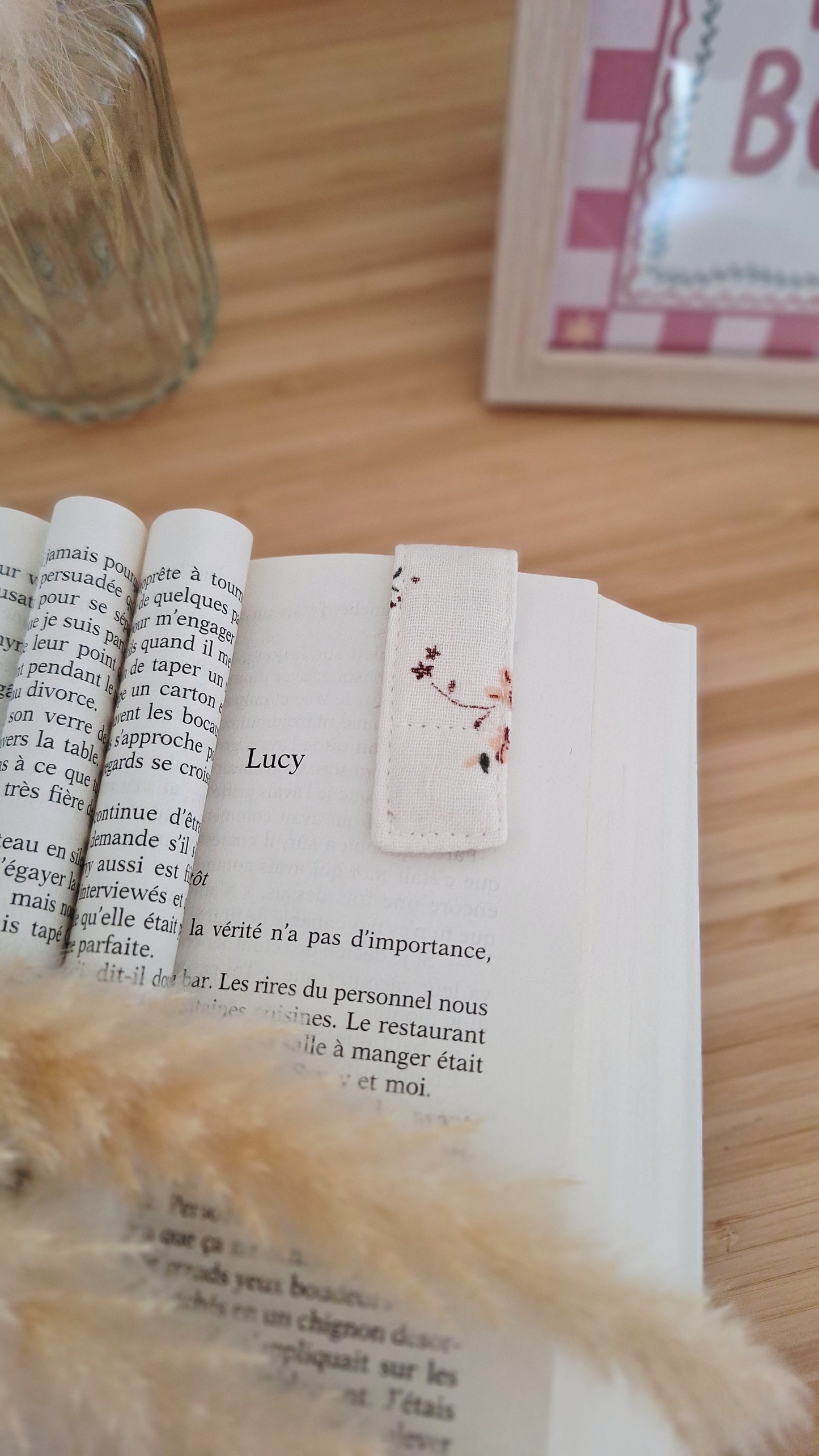 Marque-page aimanté artisanal - Fait main en coton, pour ne plus jamais perdre sa page