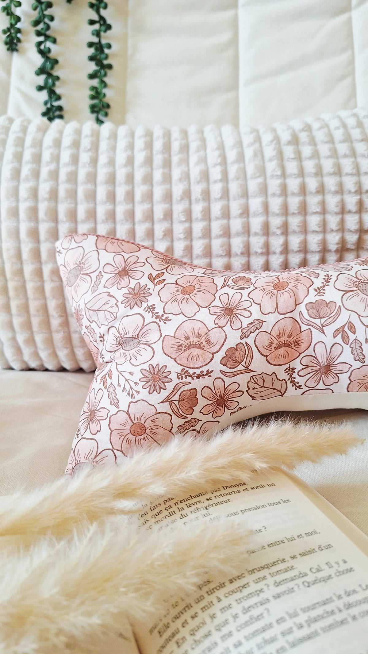 Coussin de lecture ergonomique artisanal - Coton biologique, fait main, pour lire sans douleur