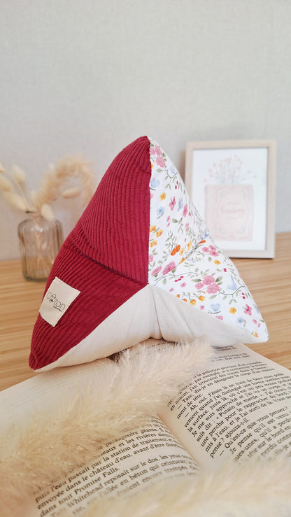 Coussin de lecture ergonomique artisanal - Coton biologique, fait main, pour lire sans douleur